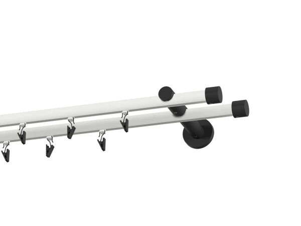 Garniža 19x19mm drážková tyč - 2rady - PULLO - bielo čierna 2