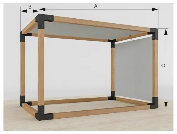 Pergola VEGAS - voľne stojaca so spodným vencom - 1 sekčná 3