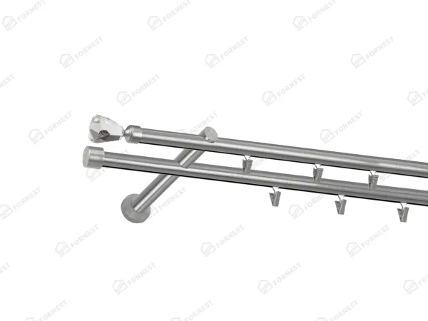 Garniža 19x19mm - drážková tyč - 2rady - CRYSTAL CONE - satin