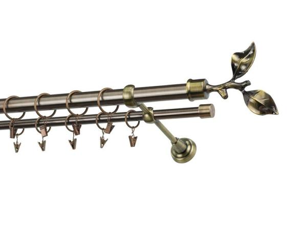 Garniže 25x16mm - dvojradové - LIST ROSE - antik