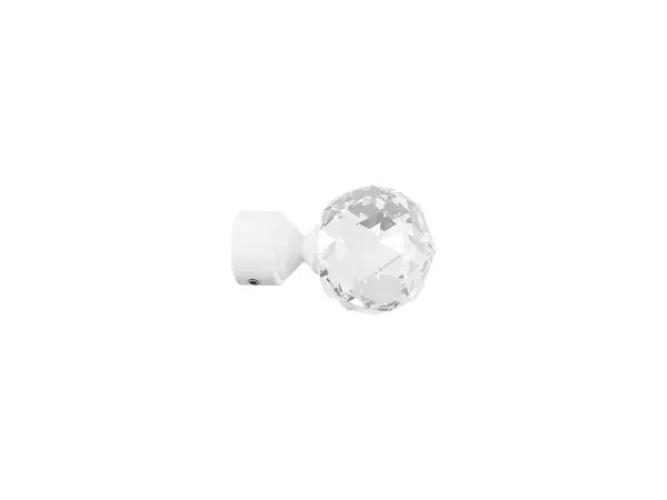 Garniža 19x19mm obyčajná tyč - 2rady - GUĽA CRYSTAL - biela