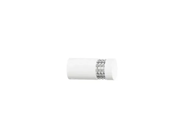 Garniža 19x19mm drážková tyč - 2rady - CYLINDER CRYSTAL - biela
